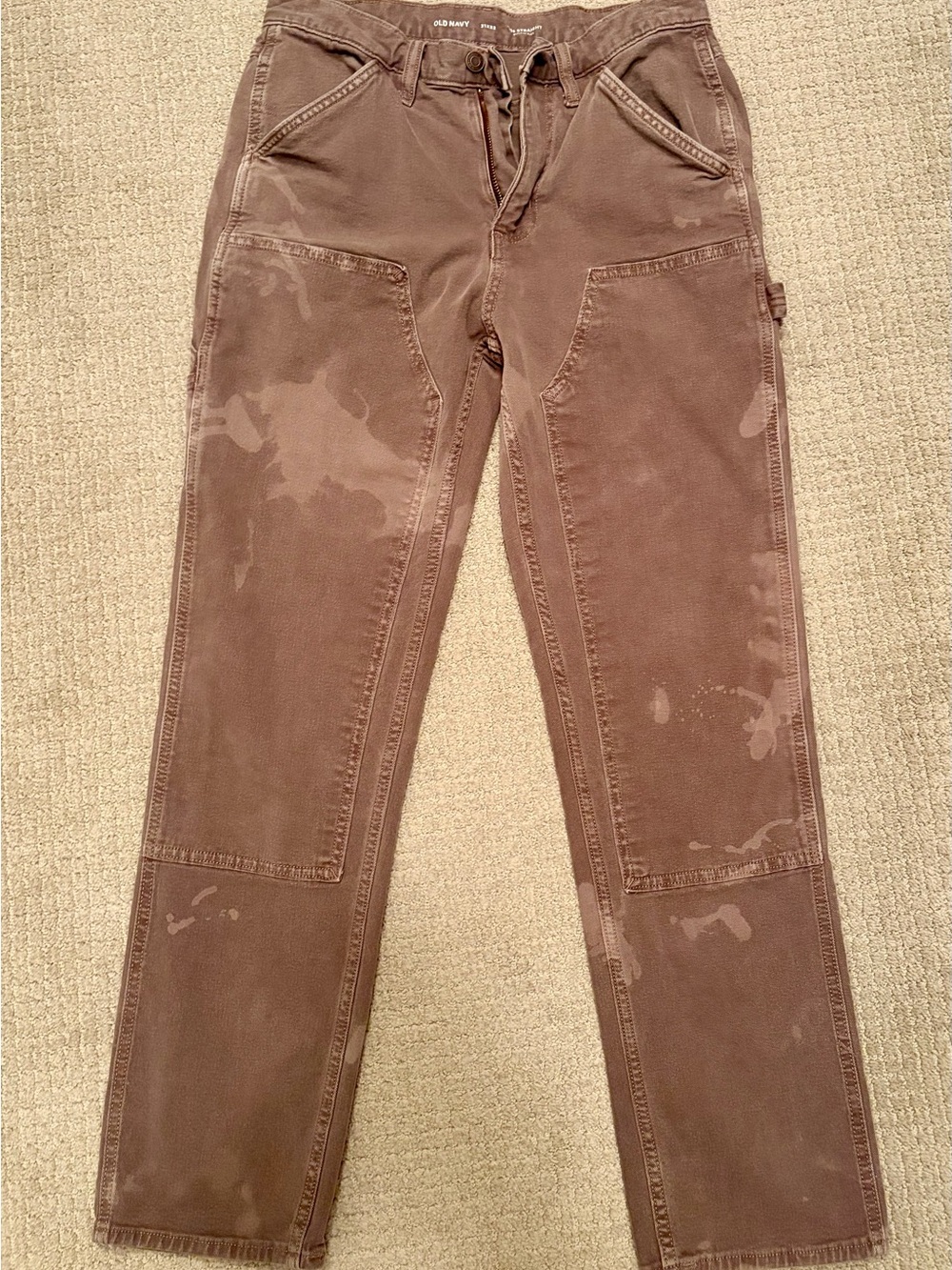 Old Navy Brown Straight-Leg Painter Jeans
